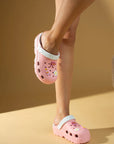 Pembe Potin Kedi Maskotlu Rahat Taban Eva Kadın Sandalet 001-0222-23 - 483054682424