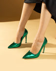 Pembe Potin Kroko Desenli İnce Uzun Topuklu Kadın Stiletto 71-53-24Baskı - 483054813496