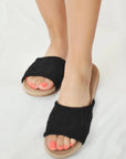 Pembe Potin Nakışlı Tek Bant Rahat Taban Kadın Moda Terlik 41-875-22 - 483054780728