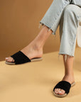 Pembe Potin Nakışlı Tek Bant Rahat Taban Kadın Moda Terlik 41-875-22 - 483054780728
