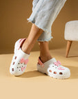 Pembe Potin Papyonlu Comfort Taban Eva Kadın Sandalet 001-0333-23BeyazPudra - 483054682424