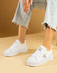 Pembe Potin Poli Anatomik Taban Yıldız Detay Bağcıklı Kadın Sneaker 59-650-24 - 483054747960