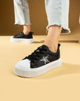 Pembe Potin Poli Anatomik Taban Yıldız Detay Bağcıklı Kadın Sneaker 59-650-24SBeyaz - Siyah / 36 - 483054747960