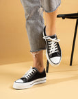 Pembe Potin Rahat Kalın Taban Keten Kadın Sneaker 10-9999-22 - 483054747960