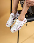 Pembe Potin Rahat Kalın Taban Keten Kadın Sneaker 10-9999-22 - 483054747960