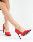 Pembe Potin Rahat Kalıp Uzun Topuklu Kadın Klasik Stiletto 017-1770-23Cilt - 483054813496