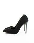 Pembe Potin Rahat Kalıp Uzun Topuklu Kadın Klasik Stiletto 017-1770-23Süet - Siyah / 36 - 483054813496
