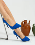 Pembe Potin Rahat Kalıp Uzun Topuklu Kadın Klasik Stiletto 017-1770-23Süet - 483054813496