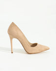 Pembe Potin Rahat Kalıp Uzun Topuklu Kadın Klasik Stiletto 017-1770-23Süet - Bej / 36 - 483054813496