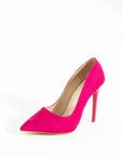 Pembe Potin Rahat Kalıp Uzun Topuklu Kadın Klasik Stiletto 017-1770-23Süet - Fuşya / 36 - 483054813496