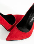 Pembe Potin Rahat Kalıp Uzun Topuklu Kadın Klasik Stiletto 017-1770-23Süet - 483054813496