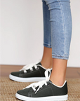 Pembe Potin Rahat Taban Kalın Bağcıklı Kadın Sneaker A320 20Yeşil Keten 483054289208