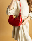 Pembe Potin Rugan Deri Tek Bölmeli Kadın Omuz Çantası BAG5033 - Kırmızı / Standart - 483054387512