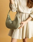 Pembe Potin Rugan Deri Tek Bölmeli Kadın Omuz Çantası BAG5033 - Yeşil / Standart - 483054387512