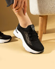 Pembe Potin Taş Detaylı Bağcıklı Triko Rahat Taban Kadın Sneakers 36-871-25 - 483054747960