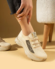 Pembe Potin Taş Detaylı Bağcıklı Triko Rahat Taban Kadın Sneakers 36-871-25 - 483054747960