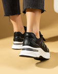 Pembe Potin Taş Detaylı Rahat Taban Bağcıklı Kadın Sneaker 36-874-25 - Siyah / 36 - 483054747960