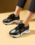 Pembe Potin Taş Detaylı Rahat Taban Bağcıklı Kadın Sneaker 36-874-25 - 483054747960