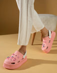 Pembe Potin Yüksek Taban Jibbitzli Eva Comfort Kadın Sandalet DNZ224-24 - 483054682424