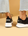 Pembe Potin Yüksek Taban Lastik Bağcıklı Fileli Kadın Sneaker 36-728-24 - 483054747960