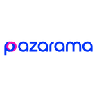 Pazorama markası için mavi ve pembe logo.