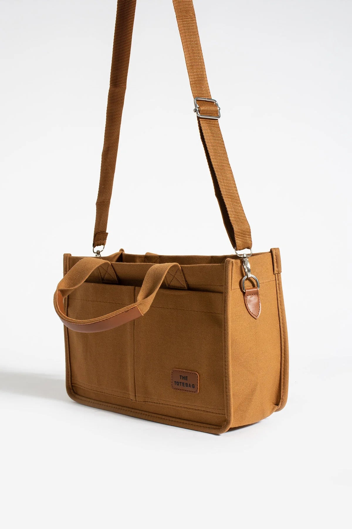 Pembe Potin 3 Bölmeli Fermuarlı Canvas Kadın Omuz Çantası BAG4293-24TBag - Taba / Standart - 483054387512