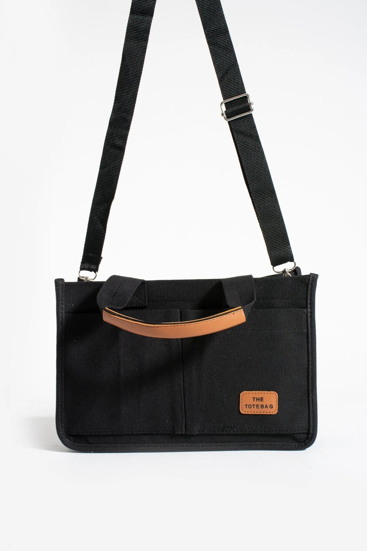 Pembe Potin 3 Bölmeli Fermuarlı Canvas Kadın Omuz Çantası BAG4293-24TBag - 483054387512