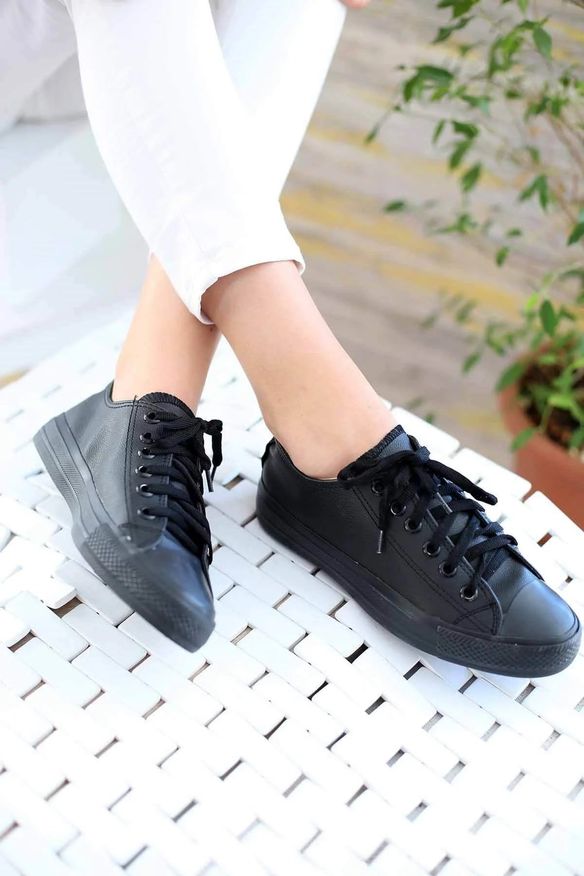 Pembe Potin All Star Kadın Ayakkabı A3232-20Siyah Siyah - 483054289208