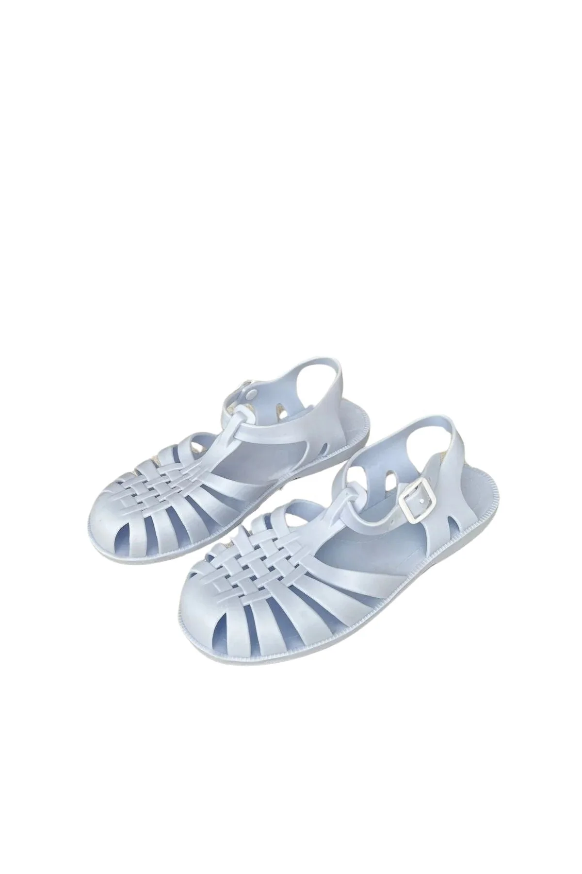 Pembe Potin Arkası Açık Tokalı Çocuk Sandalet 74-12-24Ç - Beyaz / 30 - 483053928760