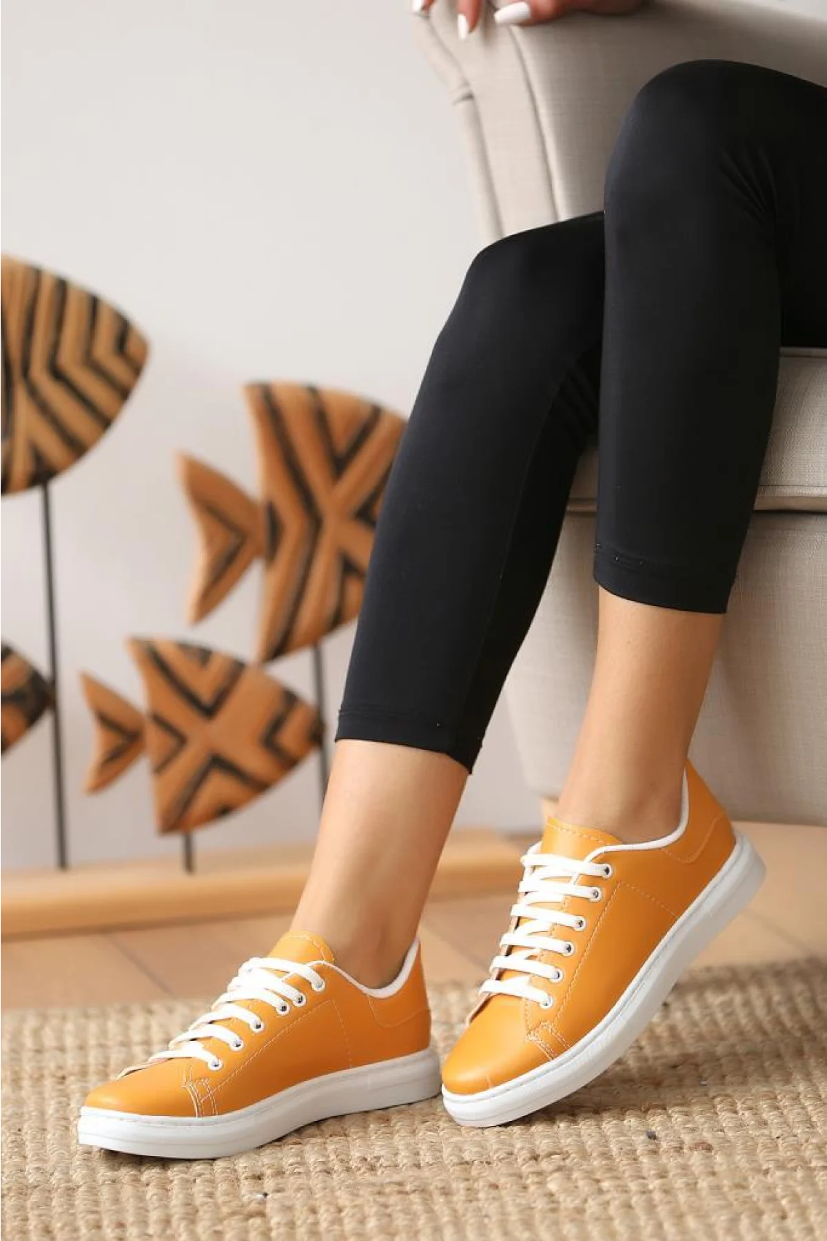 Pembe Potin Casual Ayakkabı 006-300-21 - Hardal / 36 - 483054289208