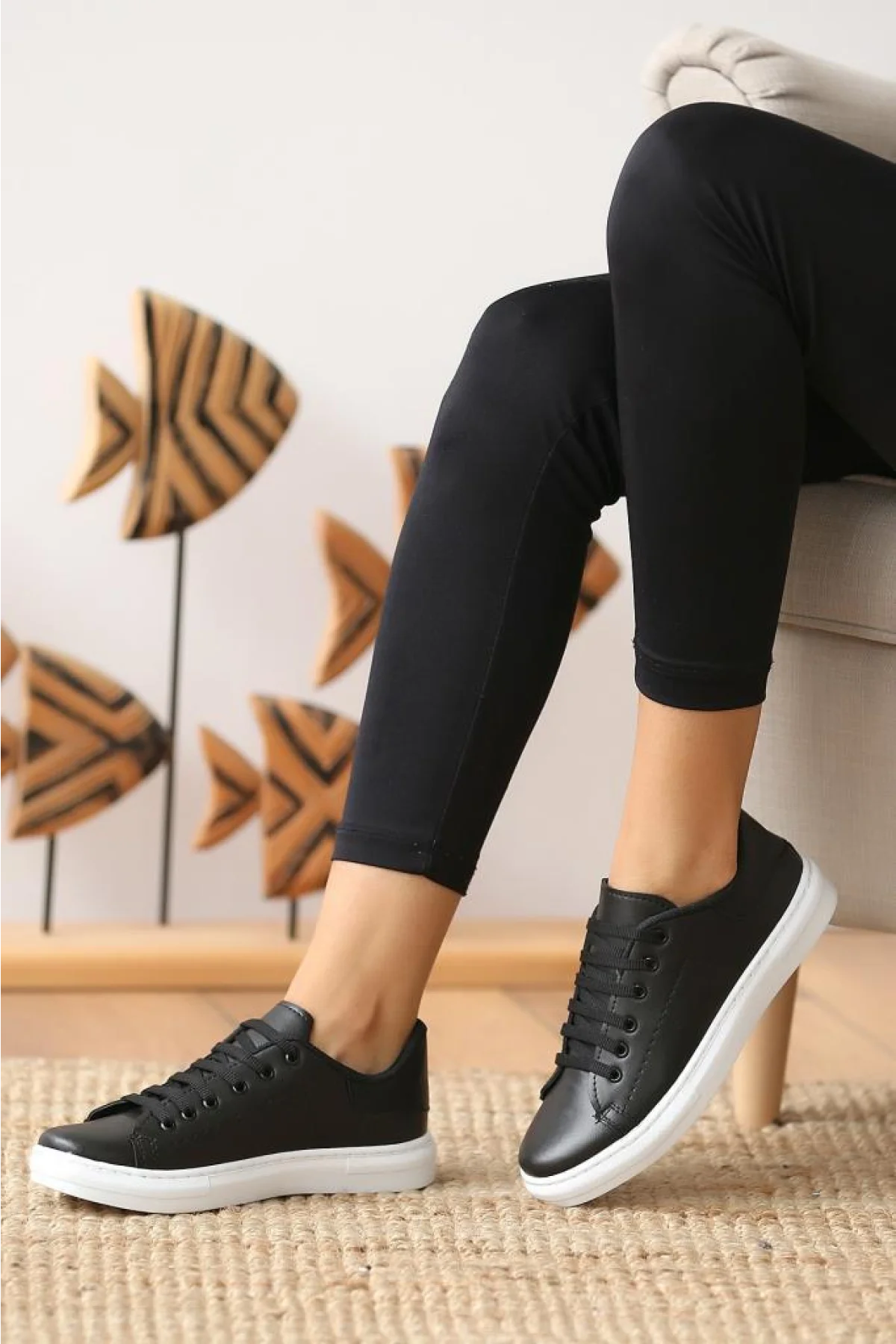 Pembe Potin Casual Ayakkabı 006-300-21 - Siyah / 36 - 483054289208