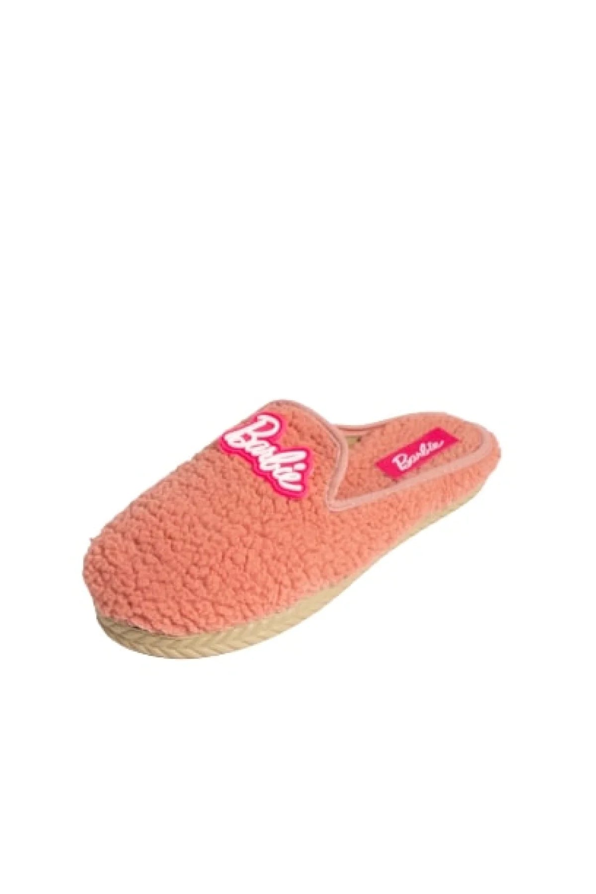 Pembe Potin Önü Kapalı Sessiz Taban Polar Kadın Ev Terliği P01-05-23Bbie - 483054125368