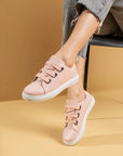 Pembe Potin Rahat Kalıp Moda Kadın Günlük Sneaker J320-22 - Pudra / 36 - 483054747960