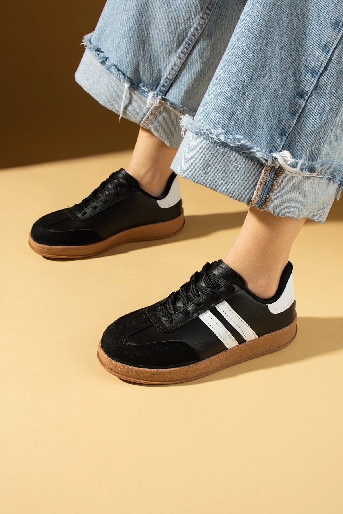 Pembe Potin Rahat Taban Bağcıklı Kadın Sneaker 001-7001-25 - 483054747960
