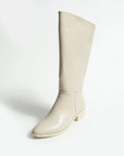 Pembe Potin Rahat Taban Diz Altı Fermuarlı Kadın Çizme 001-5191-23 - Krem / 36 - 483054420280