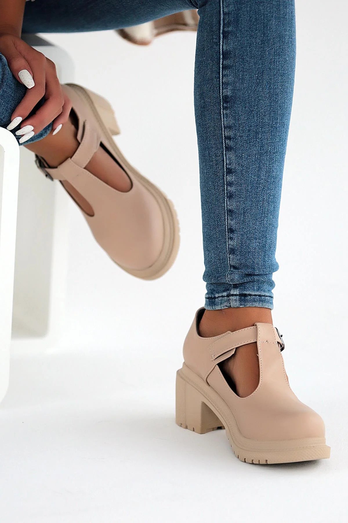 Pembe Potin Tokalı Loafer Kadın Ayakkabı A2501-22 - 483054289208