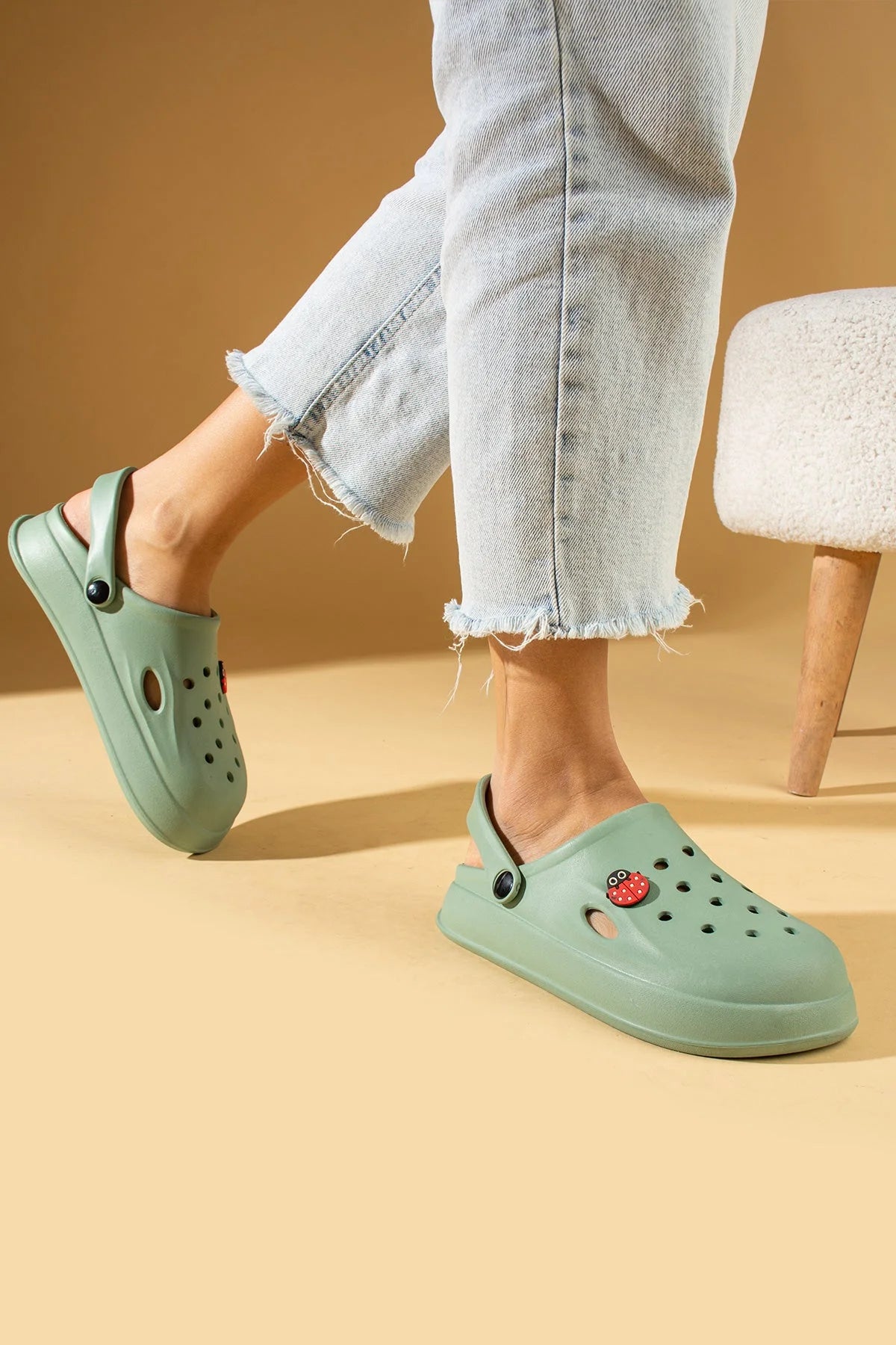 Pembe Potin Uğur Böceği EVA Comfort Taban Günlük&Plaj Kadın Sandalet DNZ 95ÇYeşil - 483054682424