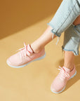 Pembe Potin Yeni Sezon Fileli Bağcıklı Rahat Taban Kadın Sneakers A1971-23 - 483054747960